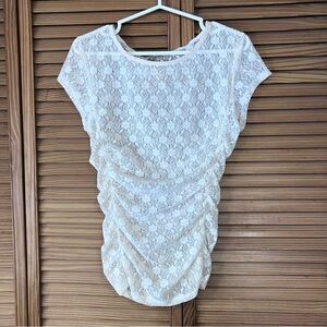 Free People Intimately Ruched Floral Lace Top Size Medium